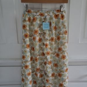 NWT Roolee Hayden Floral Midi Skirt with Button Detail Size Small